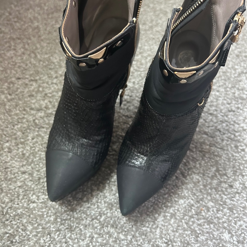 Versace phyton leather boots